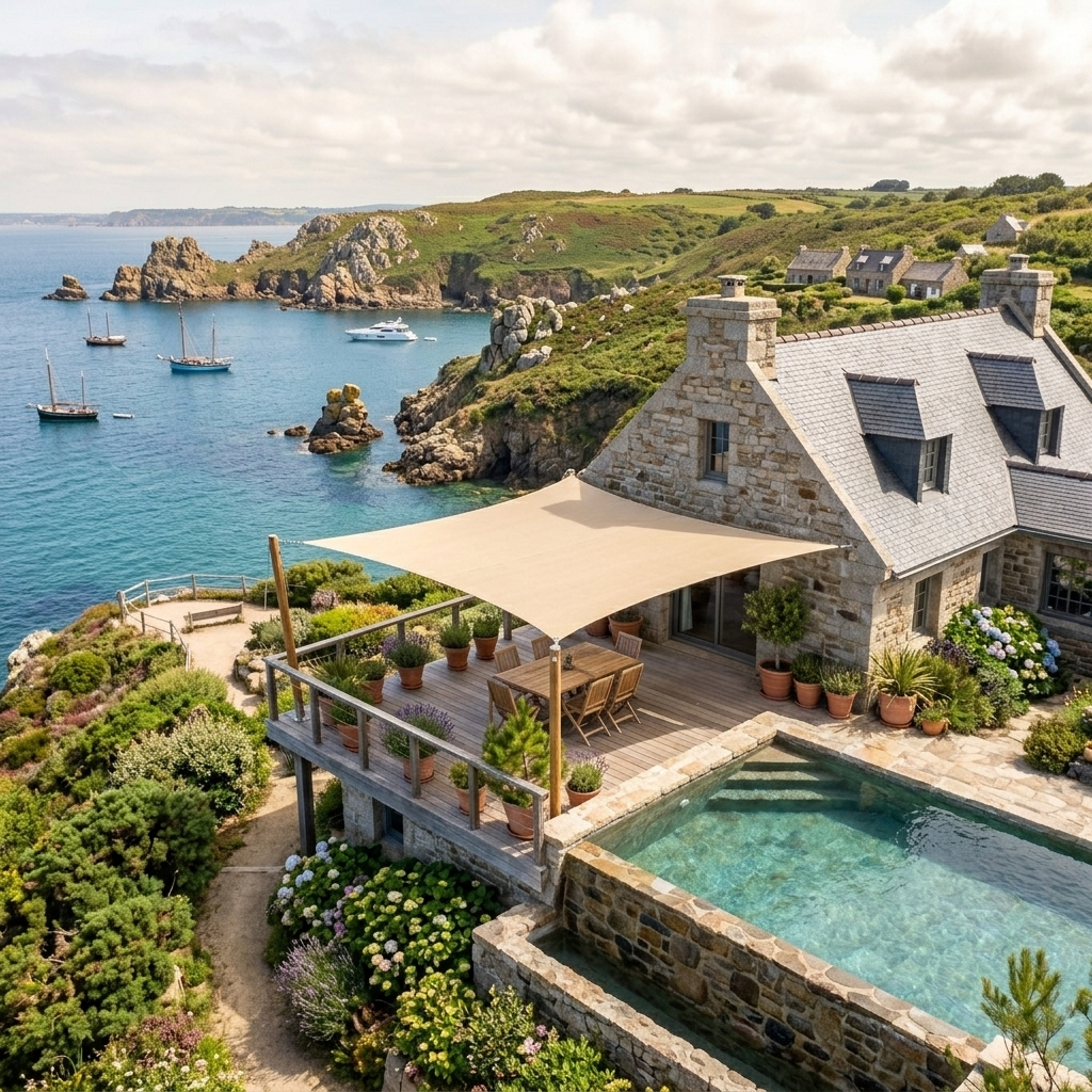 Voile d'Ombrage Carrée Beige Imperméable