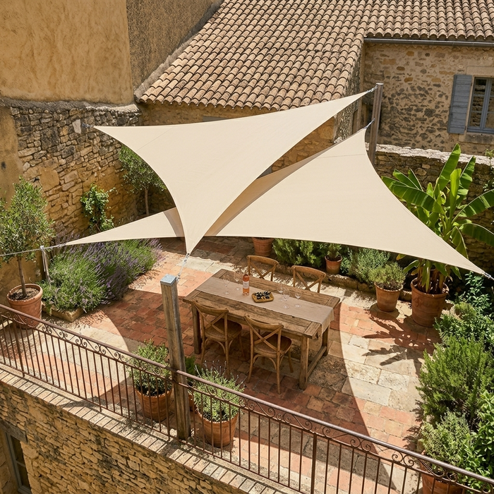 Voile d'Ombrage Triangulaire Beige