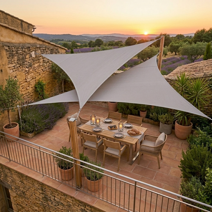 Voile d'Ombrage Triangulaire Grise