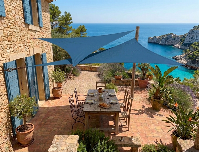 Voile d'Ombrage Triangulaire Bleue