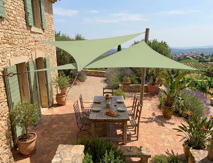 Voile d'Ombrage Triangulaire Verte